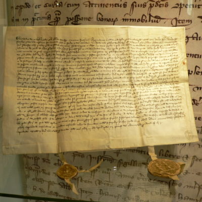 Urkunde zur Stadtrechtsverleihung